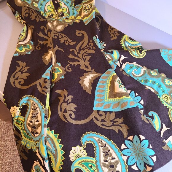"Donna Morgan Sleeveless Paisley Fit & Flare Dress, Size 6" - Picture 5 of 12